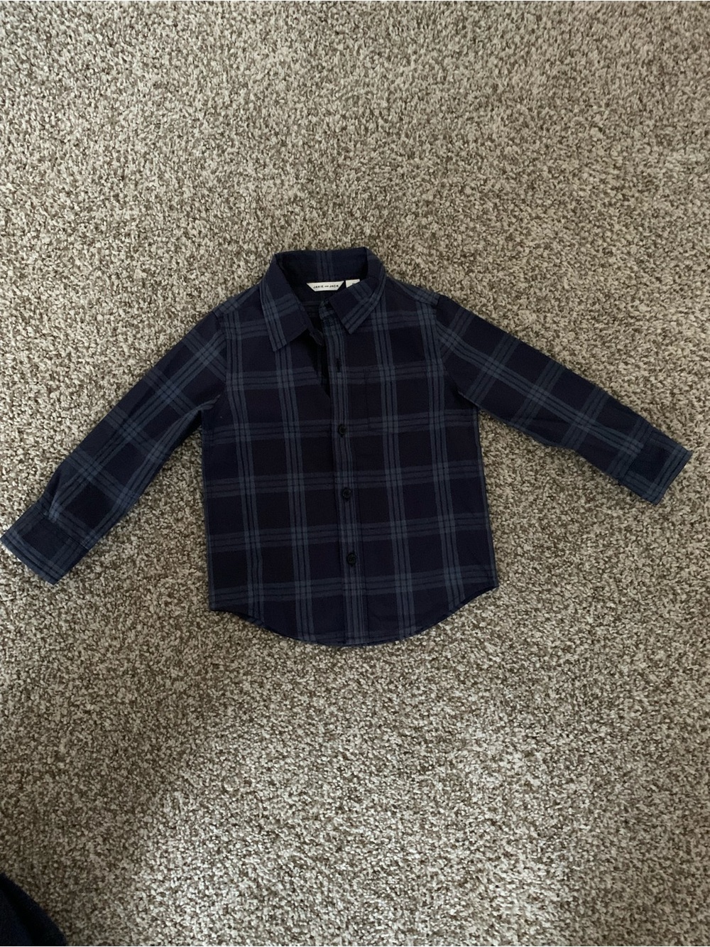 Janie and Jack Navy and Blue Plaid Button-Down Shirt 2T kids